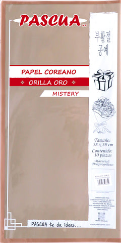 Papel Coreano Mistery O/Oro C/10 Arena