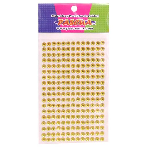 Piedras Pascua C/Adhesivo C/260 6MM Dorada PIED-REDO06JA