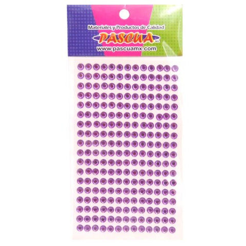 Piedras Pascua C/Adhesivo C/260 6MM Morada PIED-REDO06PA