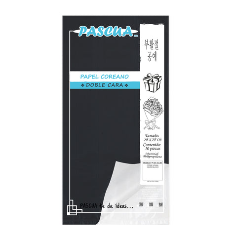 Papel Coreano Doble Cara C/10 Negro/Blanco