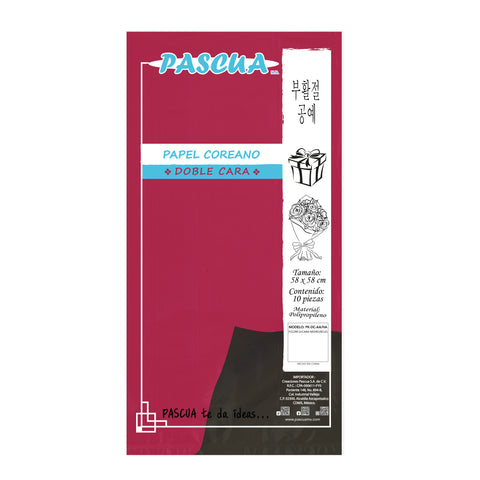 Papel Coreano Doble Cara C/10 Negro/Rojo