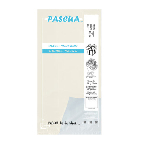 Papel Coreano Doble Cara C/10 Beige/Gris Claro