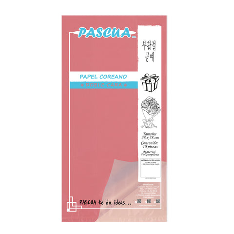 Papel Coreano Doble Cara C/10 Pétalo De Rosa/Carne Claro