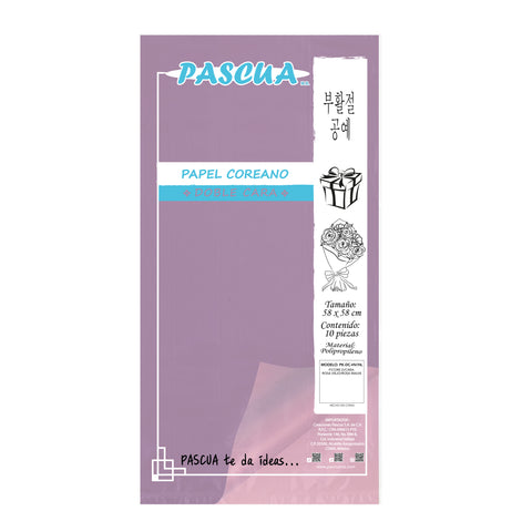 Papel Coreano Doble Cara C/10 Rosa Viejo/Rosa Malva