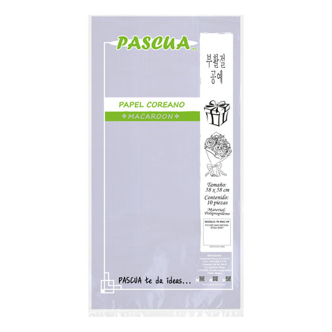 Papel Coreano Macaroon C/10 Gris Claro