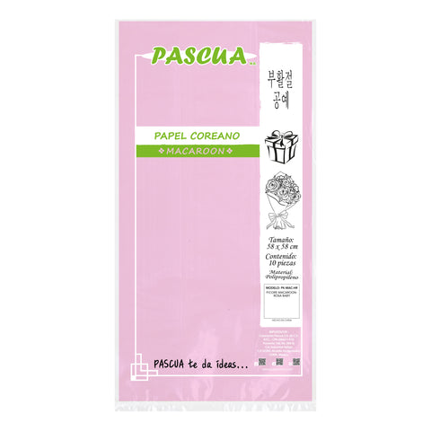 Papel Coreano Macaroon C/10 Rosa Baby