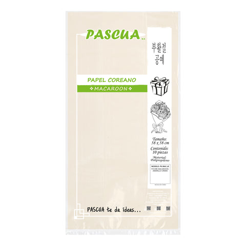 Papel Coreano Macaroon C/10 Amarillo Crema