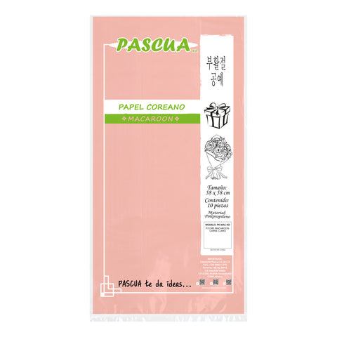 Papel Coreano Macaroon C/10 Carne Claro