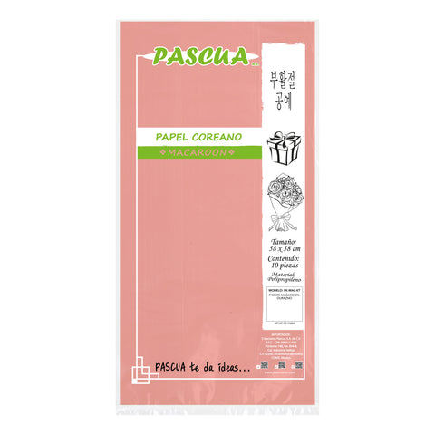Papel Coreano Macaroon C/10 Durazno