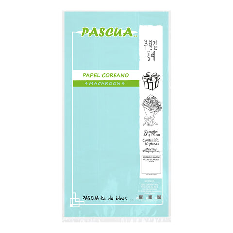 Papel Coreano Macaroon C/10 Menta