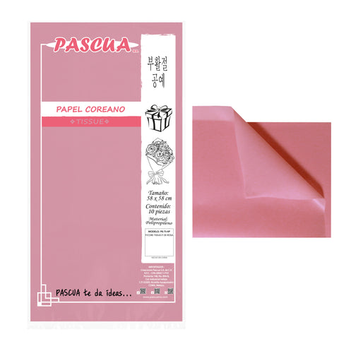 Papel Coreano Tissue C/10 Petalo De Rosa