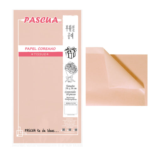Papel Coreano Tissue C/10 Carne Claro