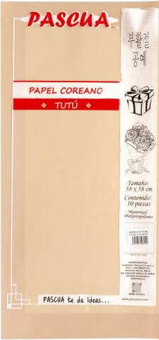 Papel Coreano Tutu C/10 Beige