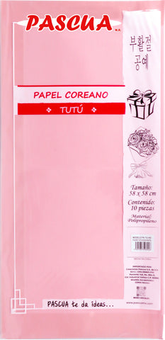Papel Coreano Tutu C/10 Rosa Pastel