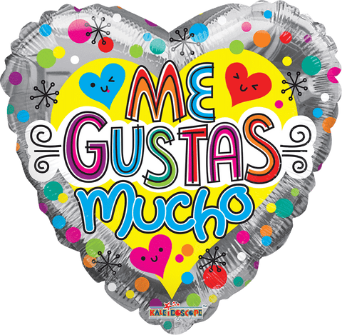 Globo MetÌÁlico 18H Me Gustas Mucho Colorido