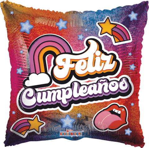 Globo Metálico 18C Feliz Cumple Stickers