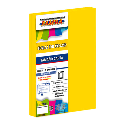 Hojas Colores Pascua C/100 Amarillo Canario
