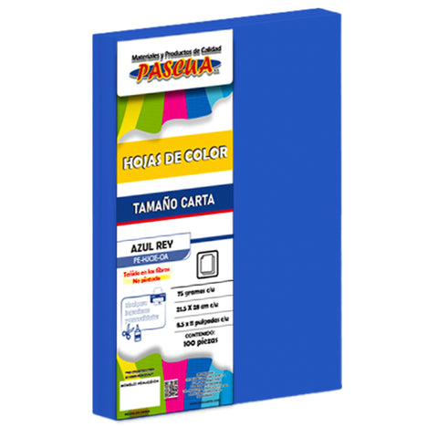 Hojas Colores Pascua C/100 Azul Rey