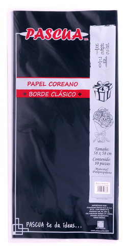 Papel Coreano O/Blanca C/10 Negro