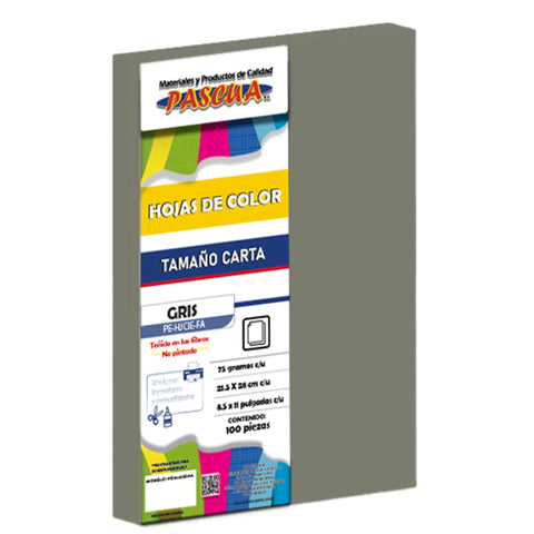 Hojas Colores Pascua C/100 Gris
