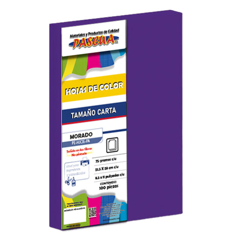 Hojas Colores Pascua C/100 Morado