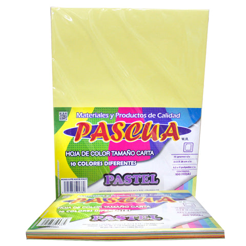Hojas Colores Pascua C/100 Surtido Pastel