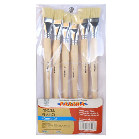 Pincel Pascua Cer/Blanca Plano #24 C/6 PIN-CB-PLA24