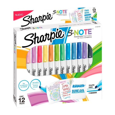 Resaltador Sharpie S Note Delgado Surtido C/12