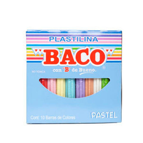 Plastilina Baco C/10 Barritas Pastel