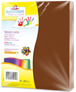 Hojas De Colores Carta Eurocolors Café C/100