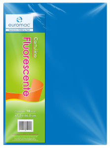 Cartulina Fluorescente 47.5x66 Azul C/10