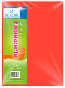 Cartulina Fluorescente 47.5x66 Rojo C/10