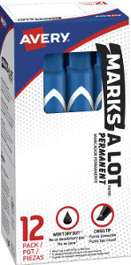 Marcador Permanente Marks a Lot Azul C/12