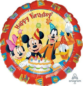 Globo Metálico 18C Mickey & Friends Happy Bday
