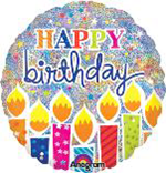 Globo MetÌÁlico 18C Holo Shimmer Birthday Candles