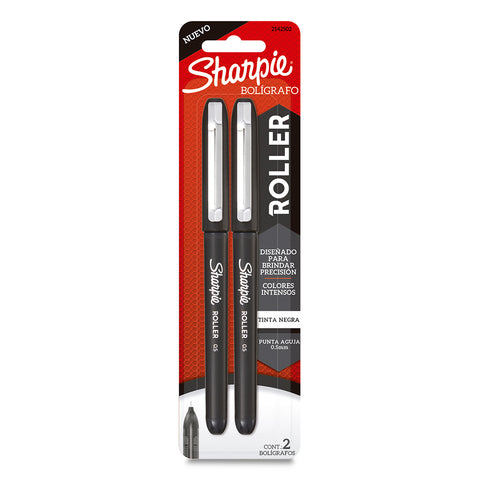 Bolígrafo Sharpie Roller Aguja 0.5Mm Negro C/2