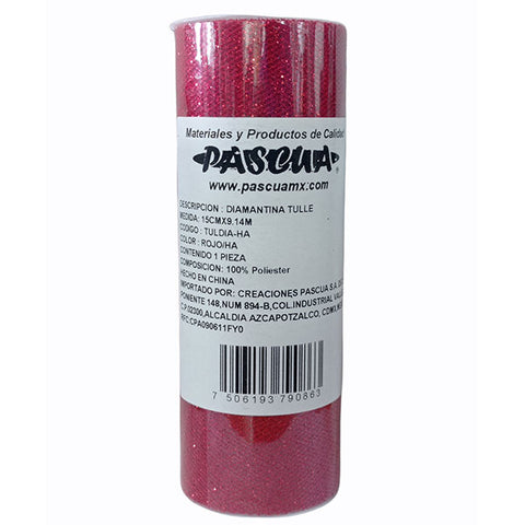 Tulle Liso Diamantina Rojo TULDIA-HA