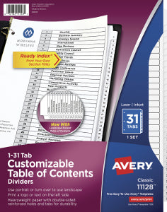 Separador Avery Con Bolsa C/31 11128