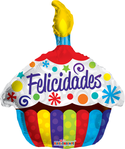 Globo Metálico 18 Felicidades Cupcake