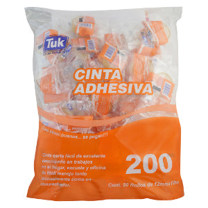CINTA PLÁSTICA 6 BOLSAS CON 50 ROLLOS C/U 200 TUK 12mm x 10m mm PZAS/ CAJA 300 Piezas por caja - Código: 260011 | Compra en Guadalajara