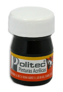 Pintura Acrílica Politec 20 Ml. 302 Negro Intenso C/12