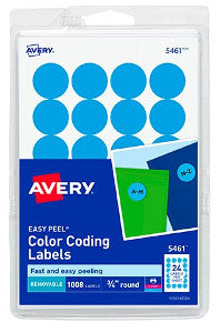 Etiqueta Avery Redonda 3/4" Azul Claro C/1008 2103