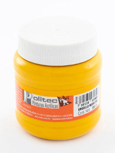 Pintura Acrílica Politec 250 Ml. 318 Amarillo Medio