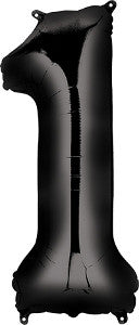 Globo MetÌÁlico 28N  N̼mero 1 Negro