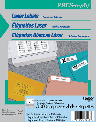 Etiqueta Avery Press Lasser  (30600)