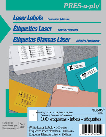 Etiqueta Avery Press Lasser T/C C/100 (30605)