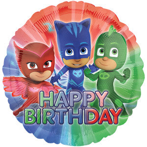 Globo Metálico 18C PJ Mask Happy Birthday