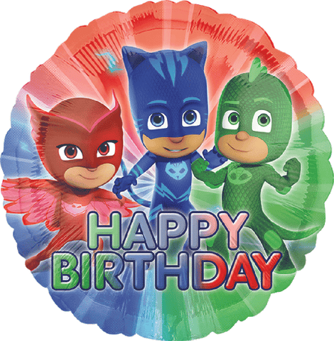 Globo Metálico 17C PJ Masks Happy Birthday