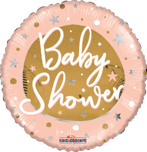 Globo Metálico 18C Baby Shower Estrellas Rose Gold