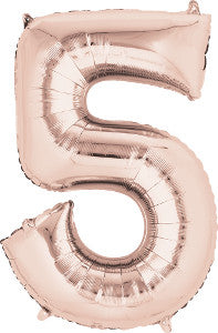 Globo MetÌÁlico 34 N̼mero 5 Rose Gold